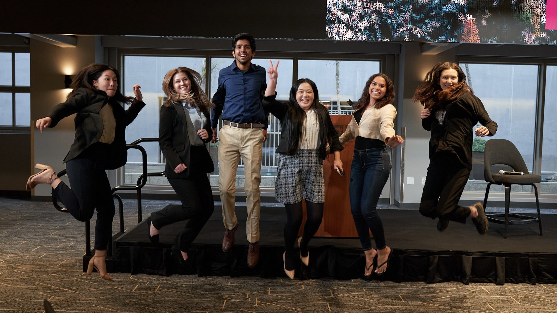 Lienna Tieu, Samantha Hollinshead, Charan Rajagopal, Siqiong Zhou, Elisa Thomas, and Brooke Howard (photo by Jamie Biver)